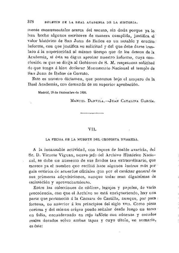 La fecha de la muerte del cronista Herrera / Juan Catalina García | Biblioteca Virtual Miguel de Cervantes
