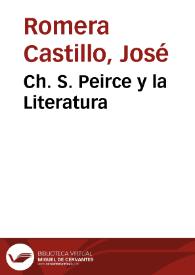 Ch. S. Peirce y la Literatura