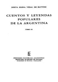 Portada:Cuentos y leyendas populares de la Argentina. Tomo 3