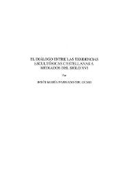 Portada:El diálogo entre las tendencias escultóricas castellanas a mediados del siglo XVI / Jesús María Parrado del Olmo