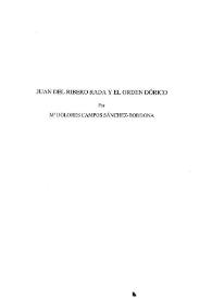 Portada:Juan del Ribero Rada y el orden dórico / M.ª Dolores Campos Sánchez-Bordona
