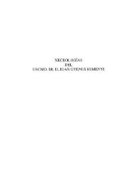 Portada:Necrologías del Excmo. Sr. D. Juan Gyenes Remenyi / Enrique Pardo Canalís [et al.]