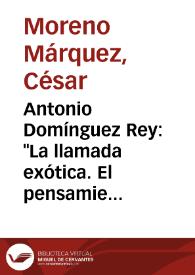 Portada:Antonio Domínguez Rey: \"La llamada exótica. El pensamiento de Emmanuel Lévinas. Eros, Gnosis, Poíesis\" (Madrid: Trotta-UNED, 1997) / César Moreno Márquez