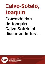 Portada:Contestación de Joaquín Calvo-Sotelo al discurso de José María de Areilza \"Una reflexión sobre el porvenir de nuestra lengua\"