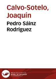 Portada:Pedro Sáinz Rodríguez / Joaquín Calvo-Sotelo