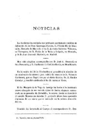 Portada:Noticias. Boletín de la Real Academia de la Historia, tomo 35 (diciembre 1899). Cuaderno VI / F.F., C.F.D., A.R.V.