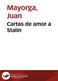 Portada:Cartas de amor a Stalin / Juan Mayorga