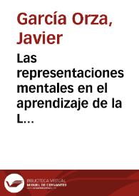 Portada:Las representaciones mentales en el aprendizaje de la LSE por parte de personas oyentes / Javier García-Orza; Patricia Carratalá Cepedal