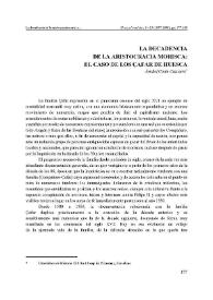 Portada:La decadencia de la aristocracia morisca: el caso de los Çafar de Huesca / Ánchel Conte Cazcarro