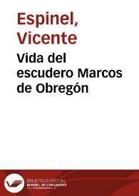 Portada:Vida del escudero Marcos de Obregón / Vicente Espinel; ilustraciones de José Luis Pellicer