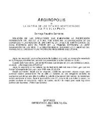 Argirópolis o la capital de los estados confederados del Río de la Plata / Domingo Faustino Sarmiento | Biblioteca Virtual Miguel de Cervantes