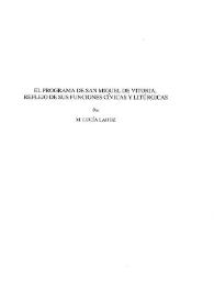 Portada:El programa de San Miguel de Vitoria, reflejo de sus funciones cívicas y litúrgicas / M. Lucía Lahoz