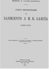Portada:Cartas confidenciales de Sarmiento a M. R. García (1866-1872)