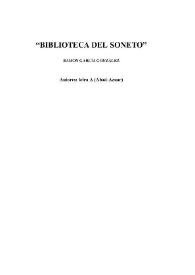 Biblioteca del soneto. Autores: letra A  (Abad-Azuar) / compilador Ramón García González | Biblioteca Virtual Miguel de Cervantes
