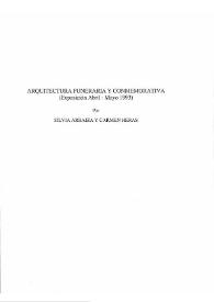 Portada:Arquitectura funeraria y conmemorativa. (Exposición abril-mayo 1993) / Silvia Arbaiza y Carmen Heras