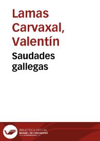 Portada:Saudades gallegas / versos de Valentín L. Carvajal