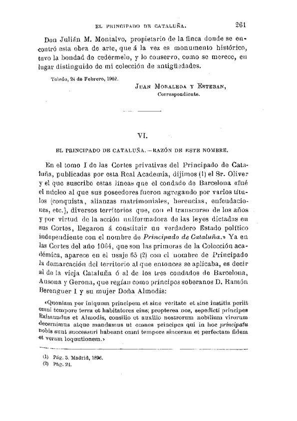 El principado de Cataluña. Razón de este nombre / Fidel Fita | Biblioteca Virtual Miguel de Cervantes