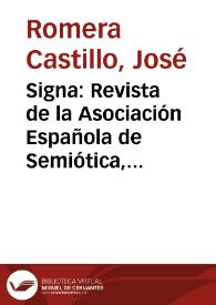 Portada:Signa: Revista de la Asociación Española de Semiótica, núm. 10 (2001). Presentación / José Romera Castillo