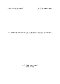 Análisis de cálculos urinarios por métodos térmicos : su dinámica / Cristóbal López López