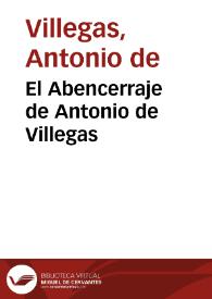 Portada:El Abencerraje de Antonio de Villegas / Antonio de Villegas