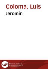 Jeromín / Luis Coloma | Biblioteca Virtual Miguel de Cervantes