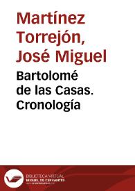 Portada:Bartolomé de las Casas. Cronología / José Miguel Martínez Torrejón