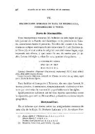 Portada:Inscripciones romanas de Nava de Ricomalillo, Herramélluri y Tricio / Fidel Fita