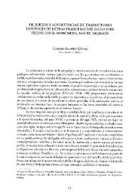Más información sobre De juicios y advertencias de traductores españoles de letras francesas del siglo XVIII: Feijoo. Lista, Marchena, Maury, Moratín / Carmen Ramírez Gómez