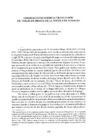 Portada:Observaciones sobre la traducciones de Tomás de Iriarte de la \"Poética\" de Horacio / Francisco Salas Salgado