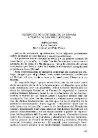 Portada:Recepción de Montesquieu en España a través de las traducciones / Isabel Herrero y Lydia Vázquez