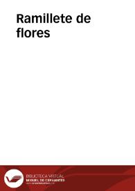 Portada:Ramillete de flores / recopilado por Pedro Flores