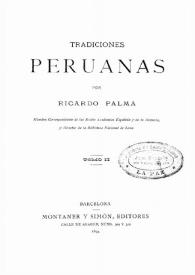 Tradiciones peruanas. Cuarta serie / Ricardo Palma | Biblioteca Virtual Miguel de Cervantes