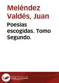Portada:Poesías escogidas. Tomo Segundo. / de Juan Meléndez Valdés