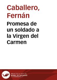 Portada:Promesa de un soldado a la Virgen del Carmen / por Fernán Caballero