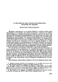 La recepción del teatro sentimental francés en España / María Jesús García Garrosa | Biblioteca Virtual Miguel de Cervantes