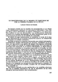 Portada:La manipulación de la imagen de Napoleón III por la prensa / Carlos Ortiz de Zárate