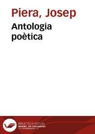 Portada:Antologia poètica / Josep Piera