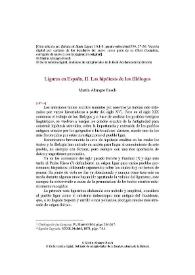 Ligures en España (II). Las hipótesis de los filólogos / Martín Almagro Basch | Biblioteca Virtual Miguel de Cervantes