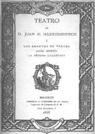 Portada:Teatro. Tomo Primero. / de D. Juan E. Hartzenbusch