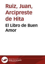 Portada:El Libro de Buen Amor / Juan Ruiz, Arcipreste de Hita