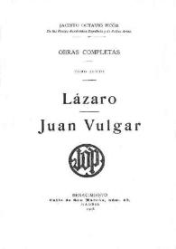 Portada:Lázaro ; Juan Vulgar / Jacinto Octavio Picón