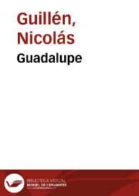 Portada:Guadalupe / Nicolás Guillén