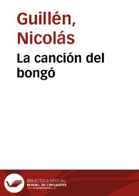 Portada:La canción del bongó / Nicolás Guillén