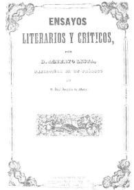 Ensayos literarios y críticos / Alberto Lista y Aragón | Biblioteca Virtual Miguel de Cervantes