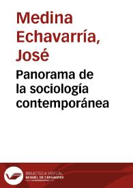 Portada:Panorama de la sociología contemporánea / José Medina Echevarría