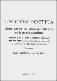 Lección poética / Leandro Fernández de Moratín | Biblioteca Virtual Miguel de Cervantes