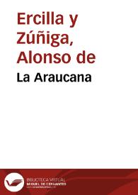 Portada:La Araucana / Alonso de Ercilla y Zúñiga