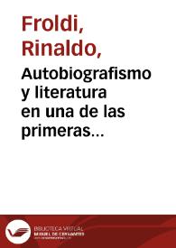 Portada:Autobiografismo y literatura en una de las primeras comedias de Lope : el tema de La Dorotea y Las Ferias de Madrid / Rinaldo Froldi