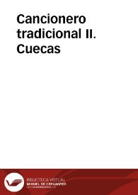 Portada:Cancionero tradicional II. Cuecas / [responsable de proyecto] Micaela Navarrete Araya; [investigación y selección de] Patricia Chavarría Z.