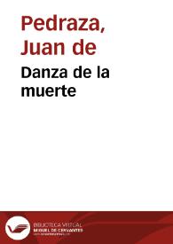 Portada:Danza de la muerte / Juan de Pedraza